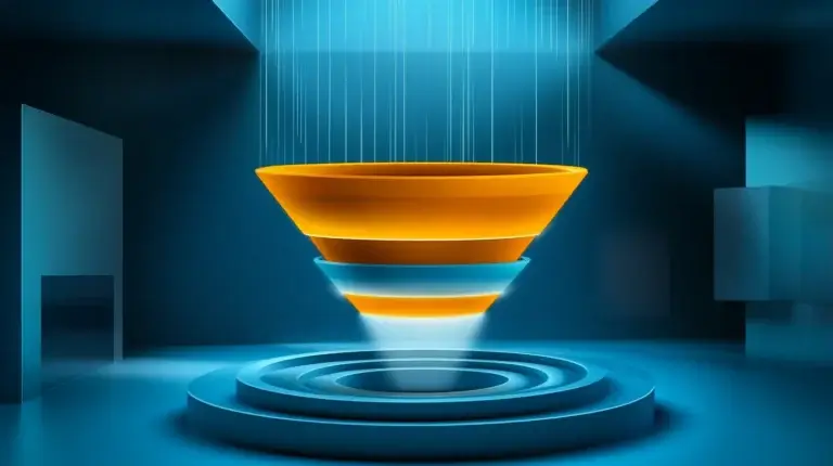Sales funnel progression from leads to prospects to opportunities showing qualification stages