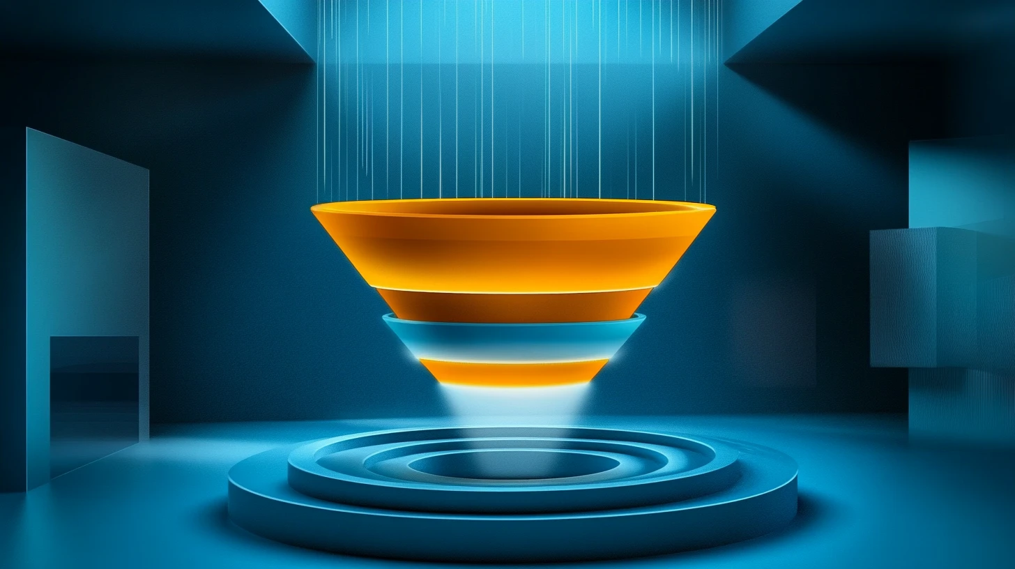 Sales funnel progression from leads to prospects to opportunities showing qualification stages