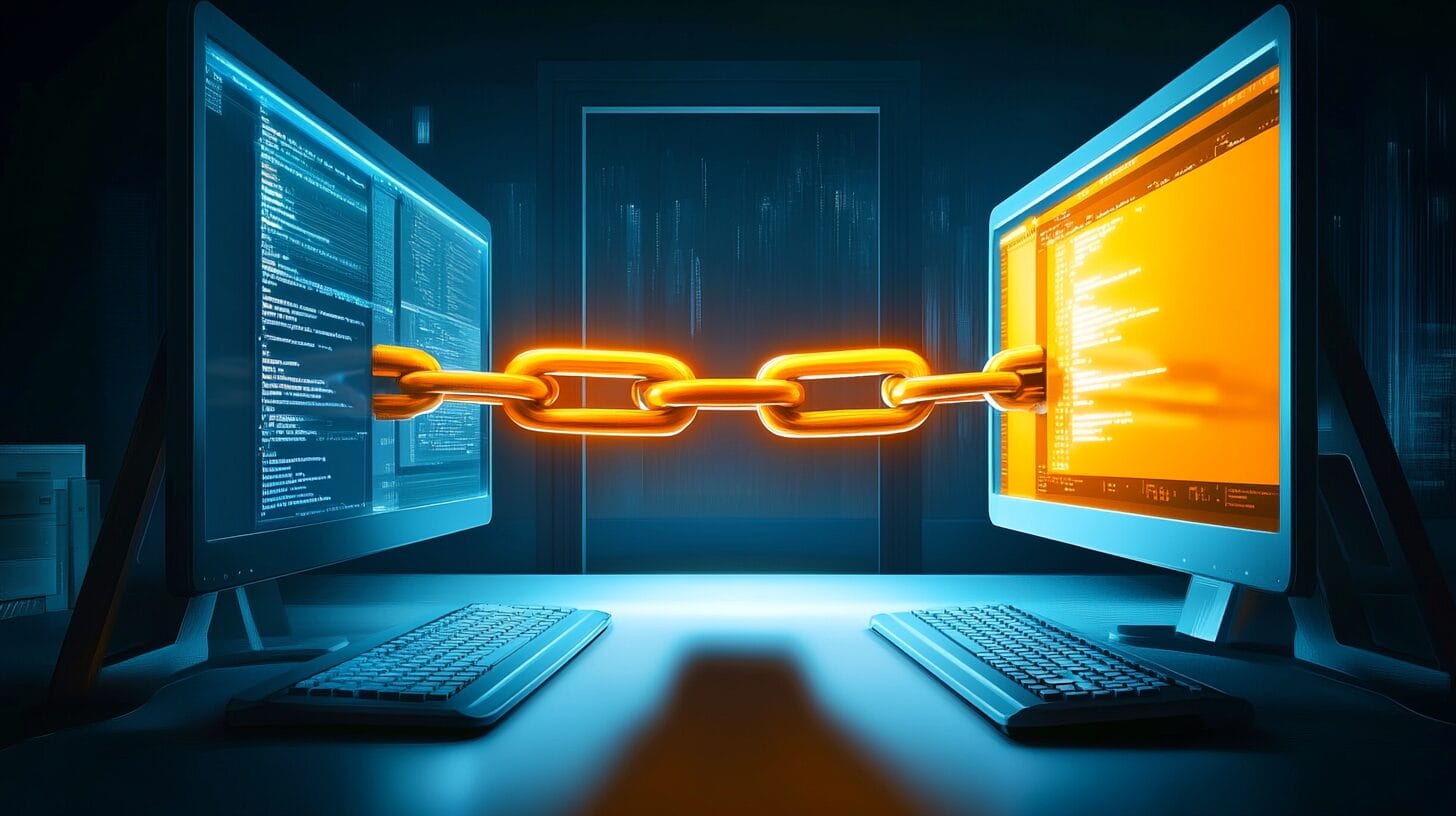 Chain linking two monitors