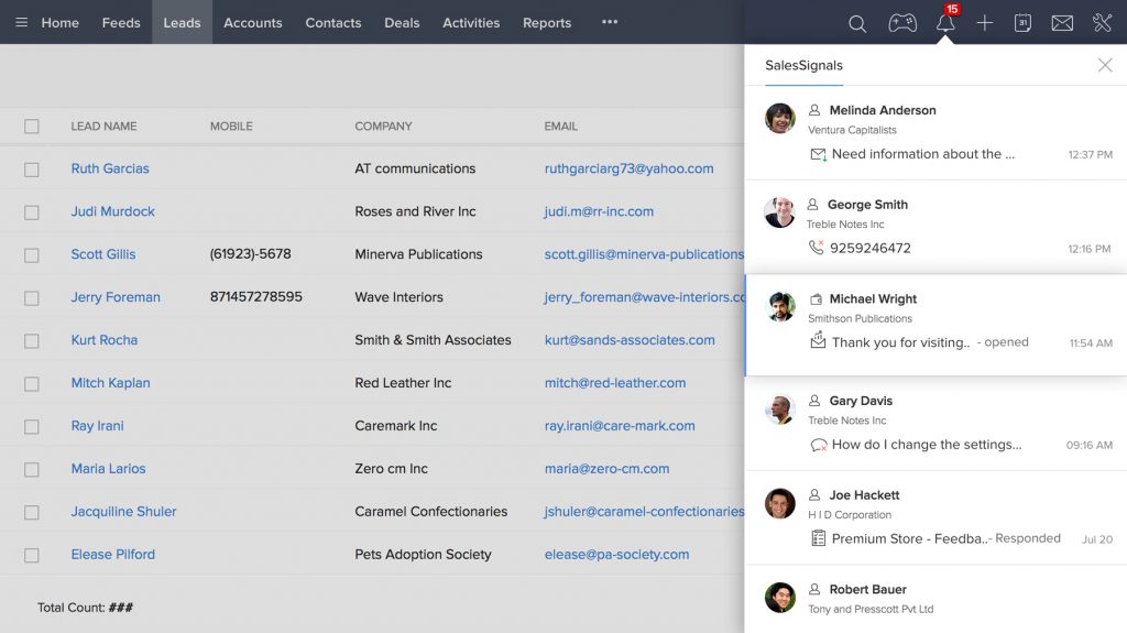 Zoho CRM email marketing platform