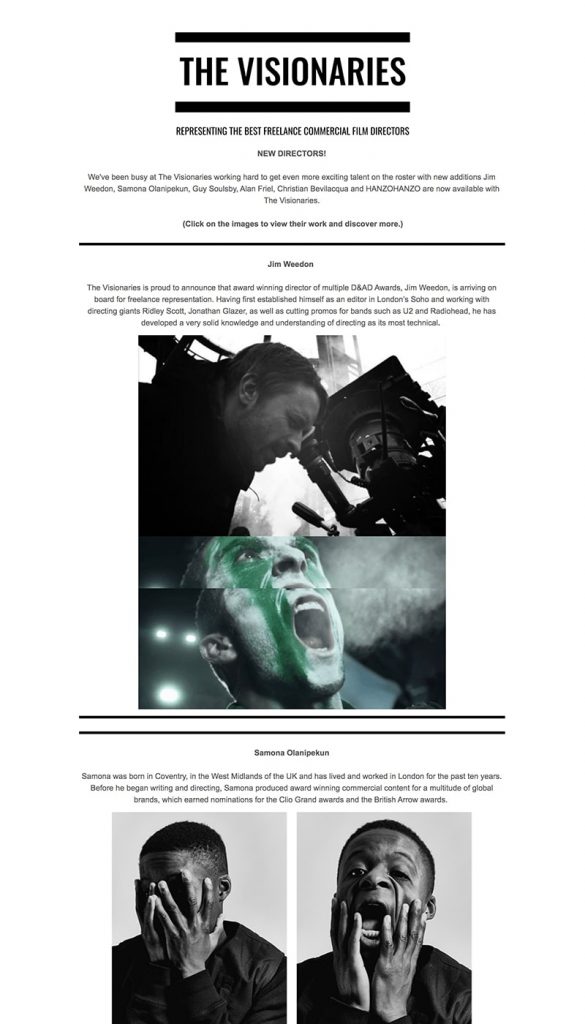 a poster for the visionaries showing new directors