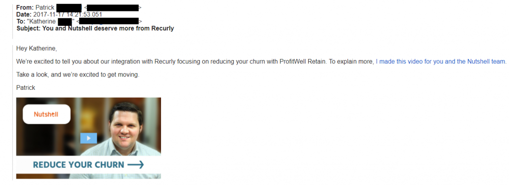 the #1 best cold email ever we received from profitwell