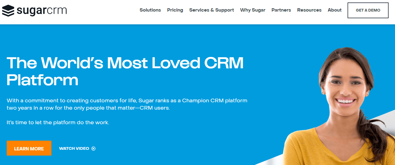 sugar crm homepage