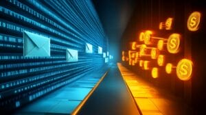 Abstract illustration showing the evolution from unreliable email open rate tracking to actionable engagement metrics