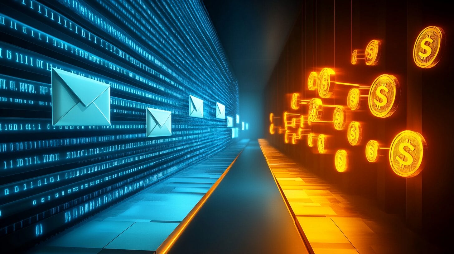 Abstract illustration showing the evolution from unreliable email open rate tracking to actionable engagement metrics