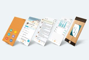 5 different Nutshell iPhone App screen displays