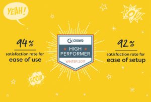 a badge for g2 crowd high performer winter 2017