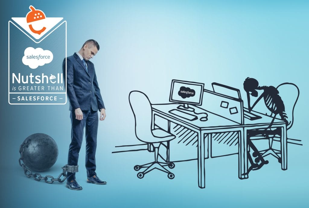 an advertisement for Nutshell is greater than Salesforce