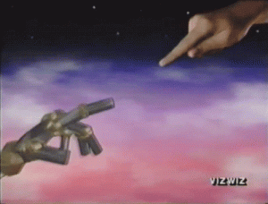 two hands reaching out towards each other with the words vizwiz on the bottom