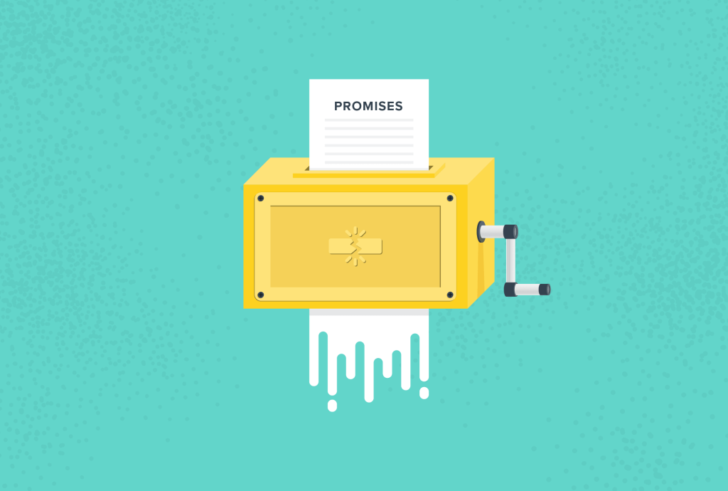 a yellow box with Promises written on it