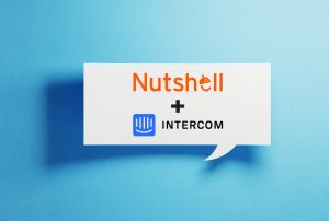 a speech bubble with the words Nutshell + Intercom on it