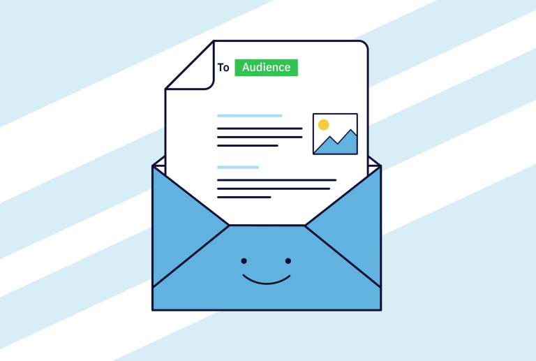 an envelope with a letter in it that says to audience
