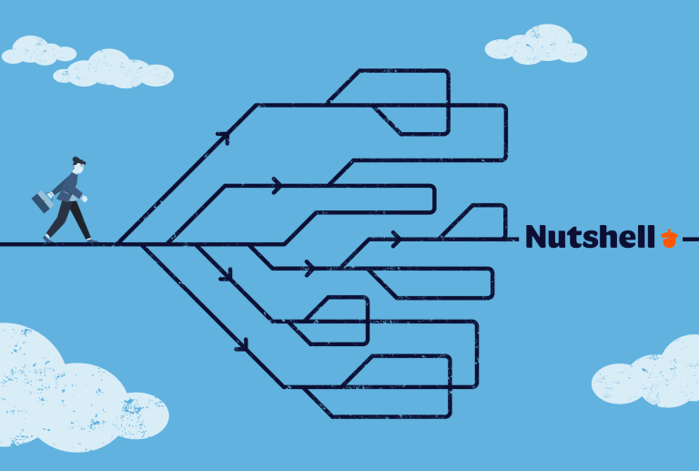 an illustration of a man walking through a maze that says Nutshell