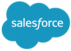 a blue cloud with the word Salesforce on it - the Salesforce logo