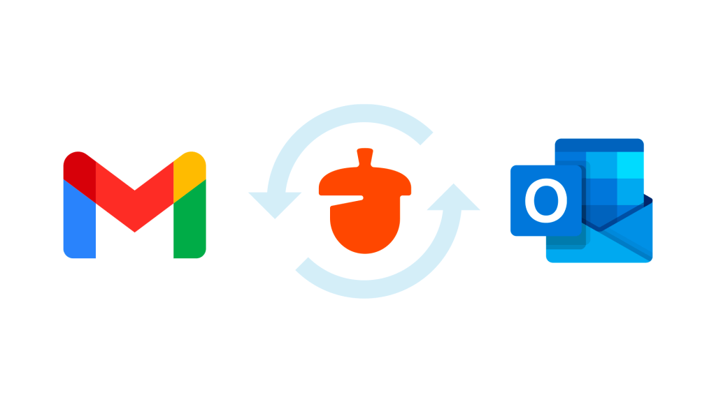 a Gmail icon next to a Nutshell icon and an Outlook icon