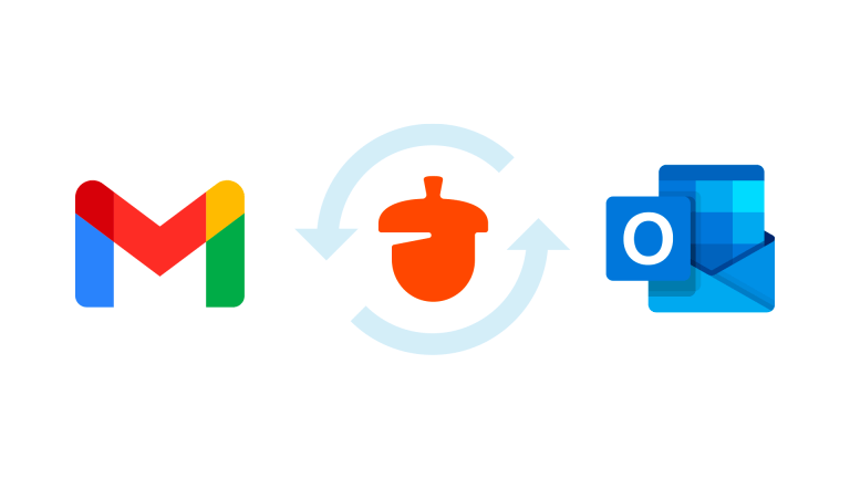 a Gmail icon next to a Nutshell icon and an Outlook icon