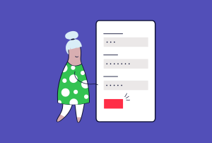 a person in a green polka dot dress is signing a form