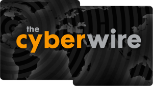 a black and orange logo for The CyberWire