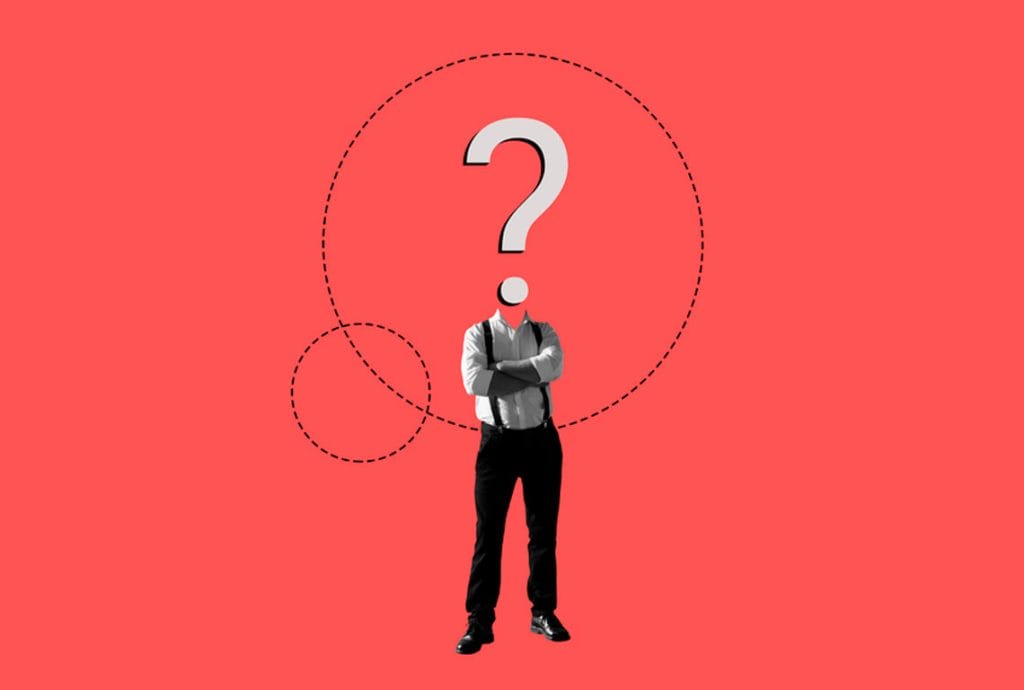 a person with a question mark above his head