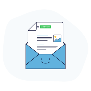 an envelope with a letter in it that says to audience