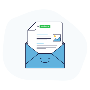 an envelope with a letter in it that says to audience