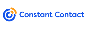a blue and orange logo for Constant Contact