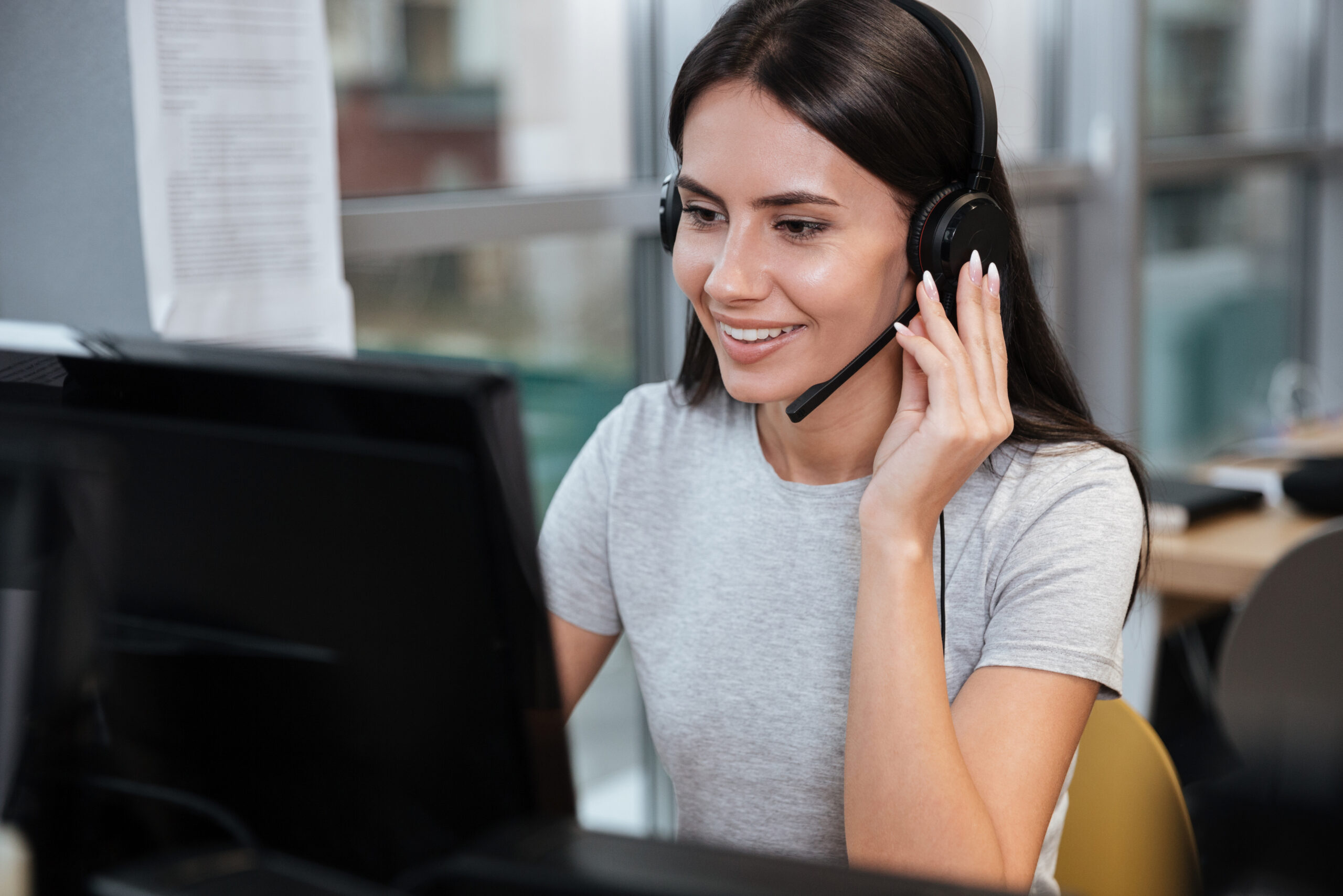 woman on the phone in office