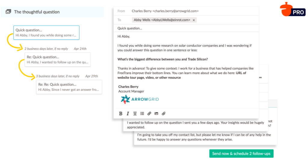 Automated personal email sequences in Nutshell