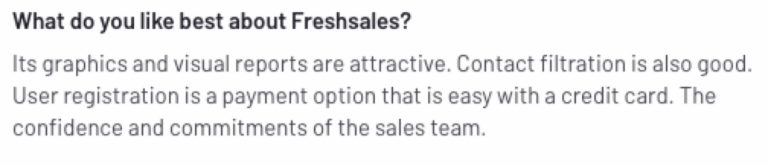 Freshsales positive review