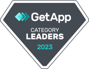 a badge for GetApp Category Leaders 2023