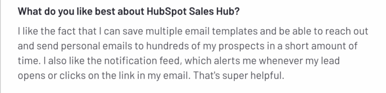 a positive review of hubspot sales crm