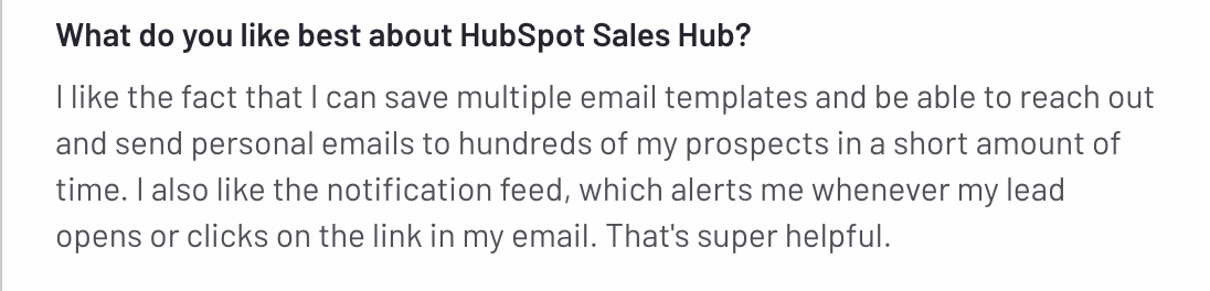 a positive review of hubspot sales crm