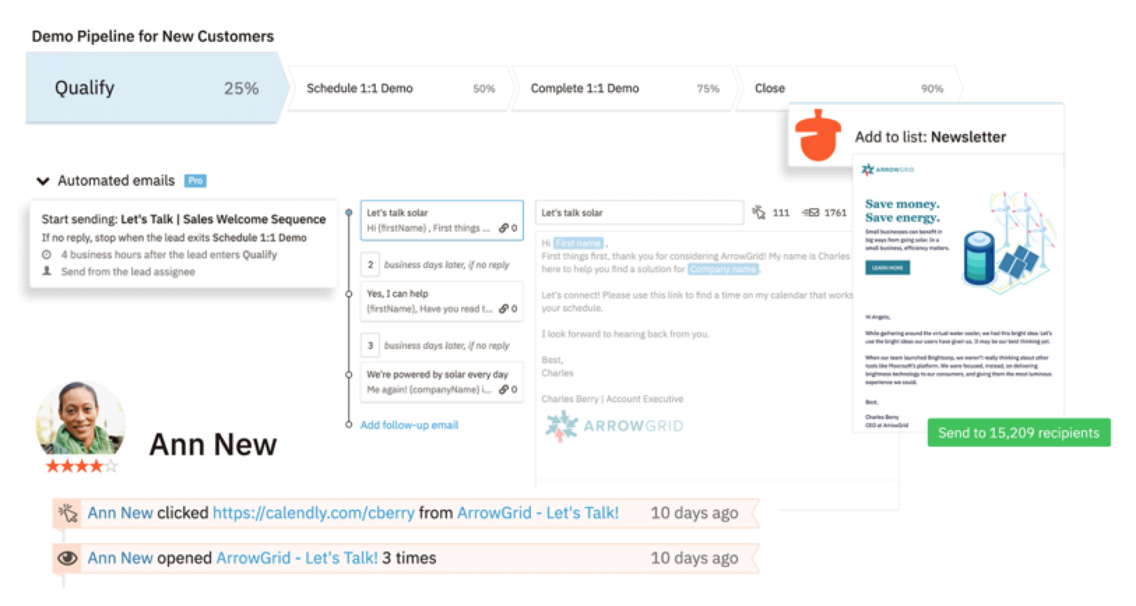 automatiserte e-poster eksempel fra Nutshell