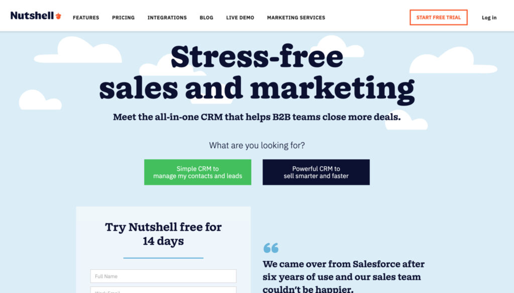 nutshell crm offers a great email management tool for businesses