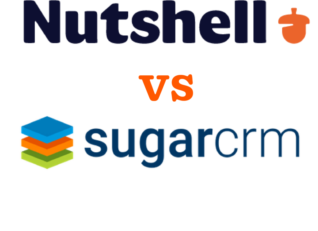 a logo for Nutshell vs SugarCRM is shown