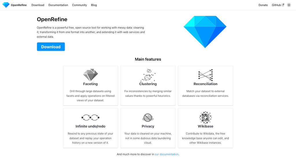 Openrefine homepage