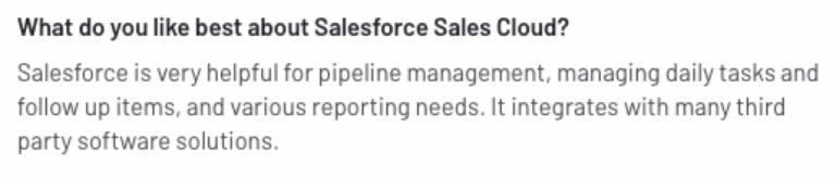 positive review about salesforce