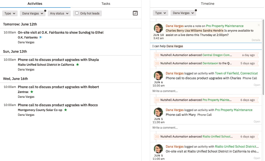 Exemple de collaboration d’équipe dans un CRM pour une entreprise manufacturière