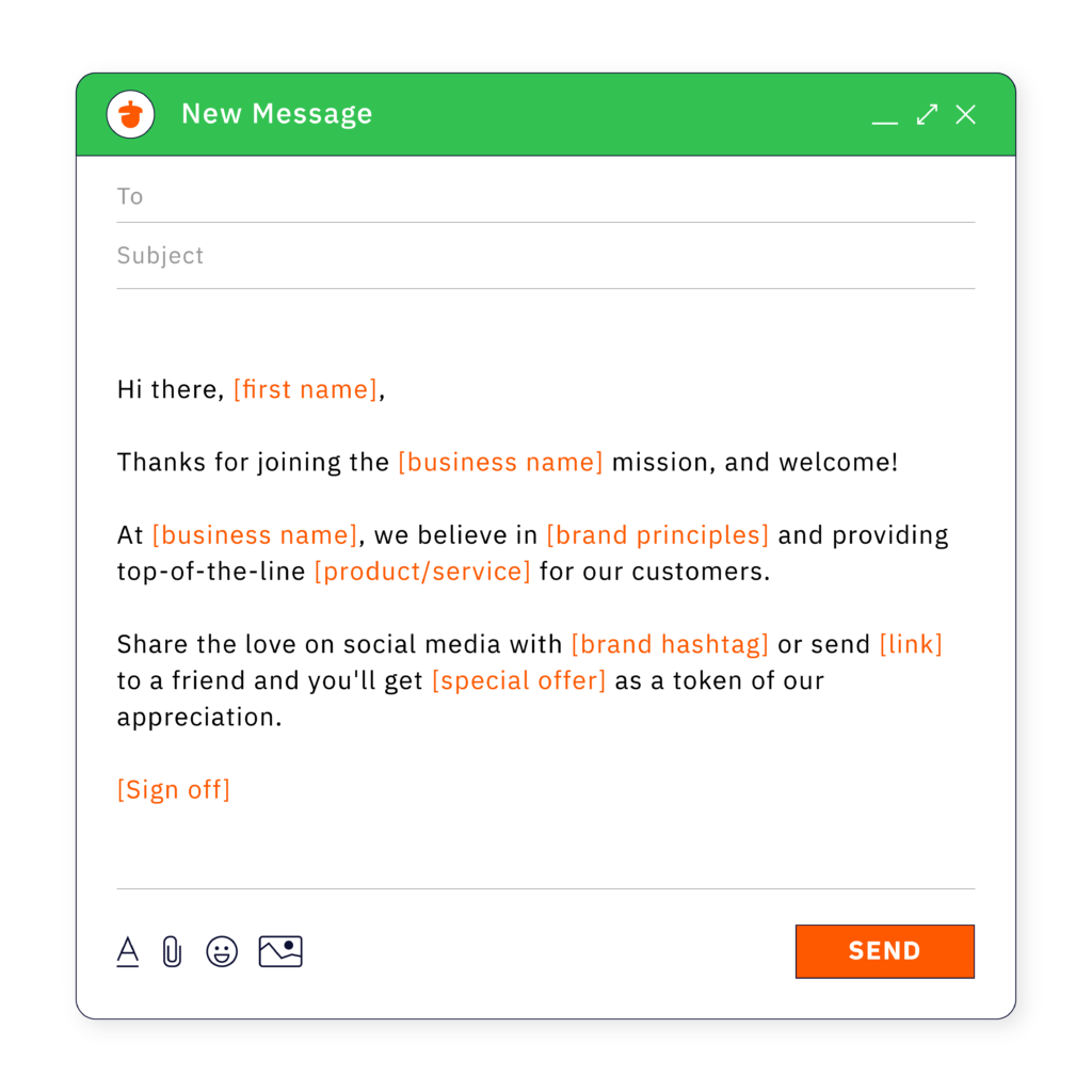Brand promise welcome email template