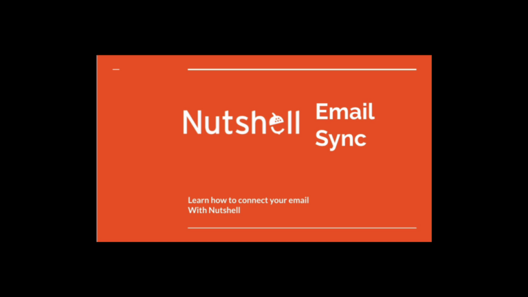 Nutshell Email Sync, white text on orange background
