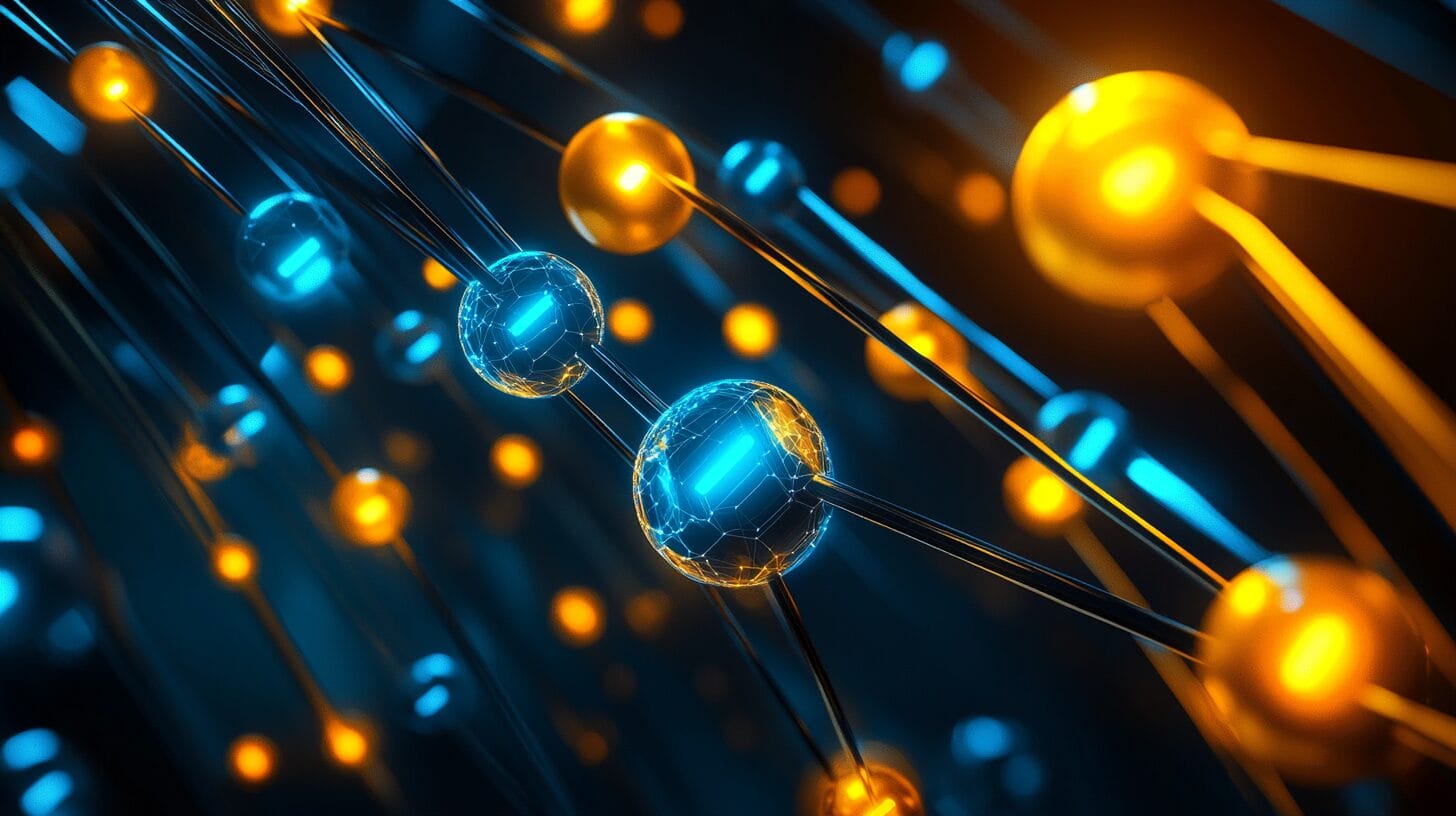 Abstract visualization of artificial intelligence connections representing sales technology integration