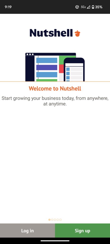 a screenshot of the Nutshell app on a phone