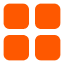 four orange Squares on a white background