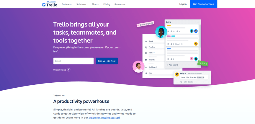 Trello homepage