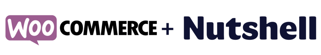 a logo for WooCommerce and Nutshell on a white background