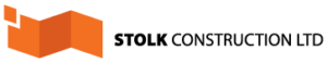 an orange and black logo for Stolk Construction Ltd.