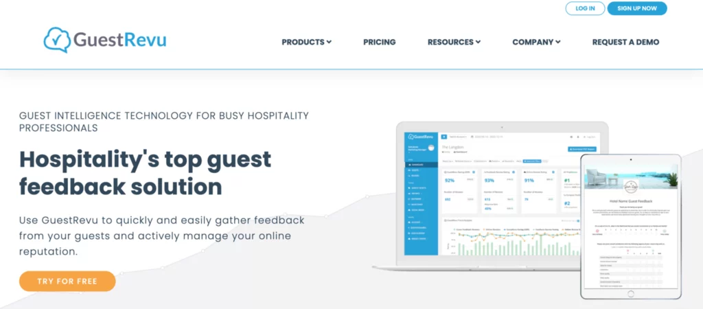 guestrevu reputation management software (RMS) page screenshot