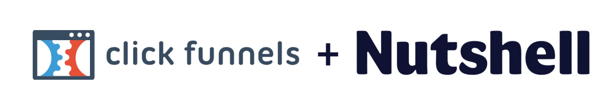 Click Funnels and Nutshell logos integration graphic