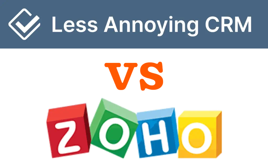 less annoying crm vs zoho logos