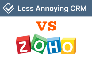 less annoying crm vs zoho logos